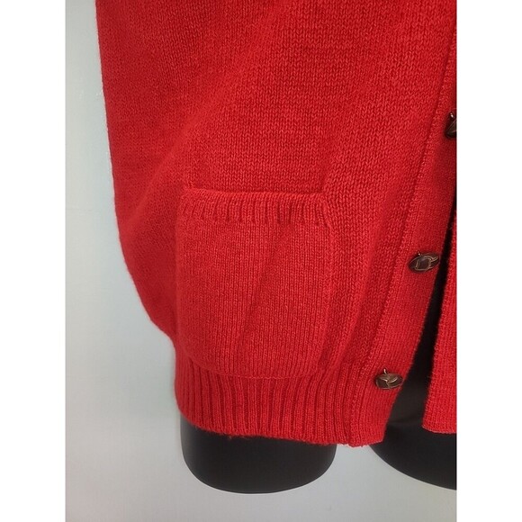 Vintage Jantzen Sweater Vest Men Large Red Button Holiday Preppy Cardigan Scotch - Picture 6 of 9